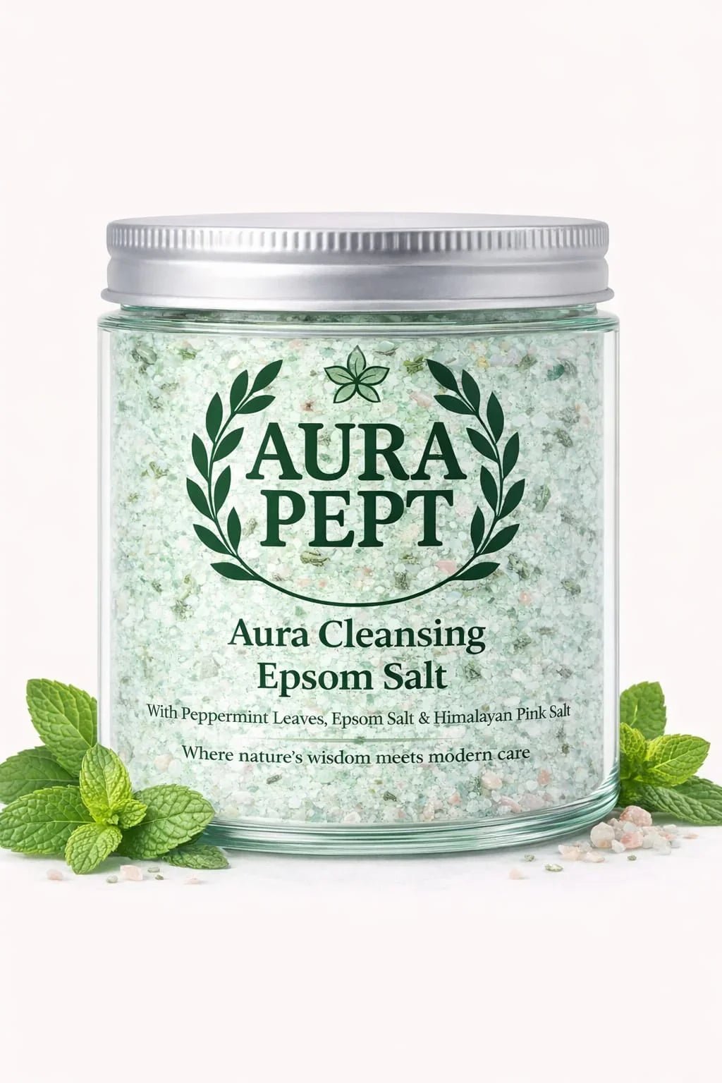 100% Pure Aura Pept Epsom Bath Salt - Stress Relief, Muscle Relaxation & Aromatherapy - Aura Pept