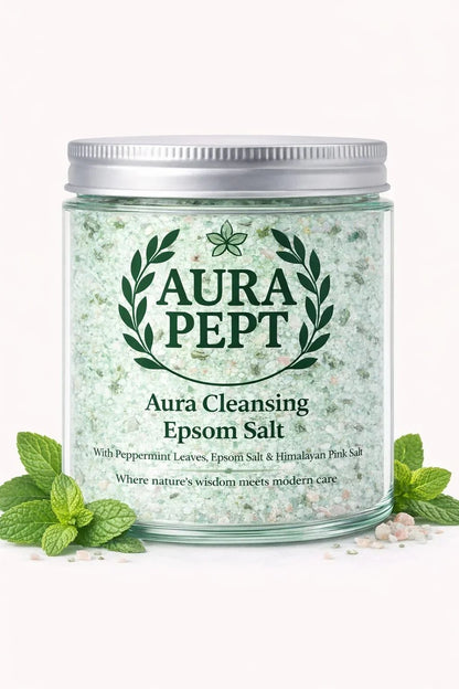 100% Pure Aura Pept Epsom Bath Salt - Stress Relief, Muscle Relaxation & Aromatherapy - Aura Pept