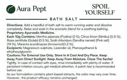 100% Pure Aura Pept Epsom Bath Salt - Stress Relief, Muscle Relaxation & Aromatherapy - Aura Pept