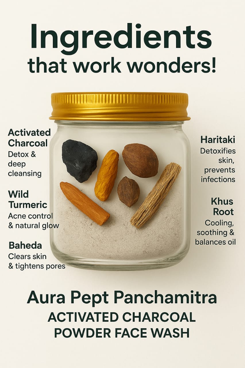 Panchamrit Charcoal Powdered Face Wash | Deep Cleansing & Detoxifying | 100% Natural