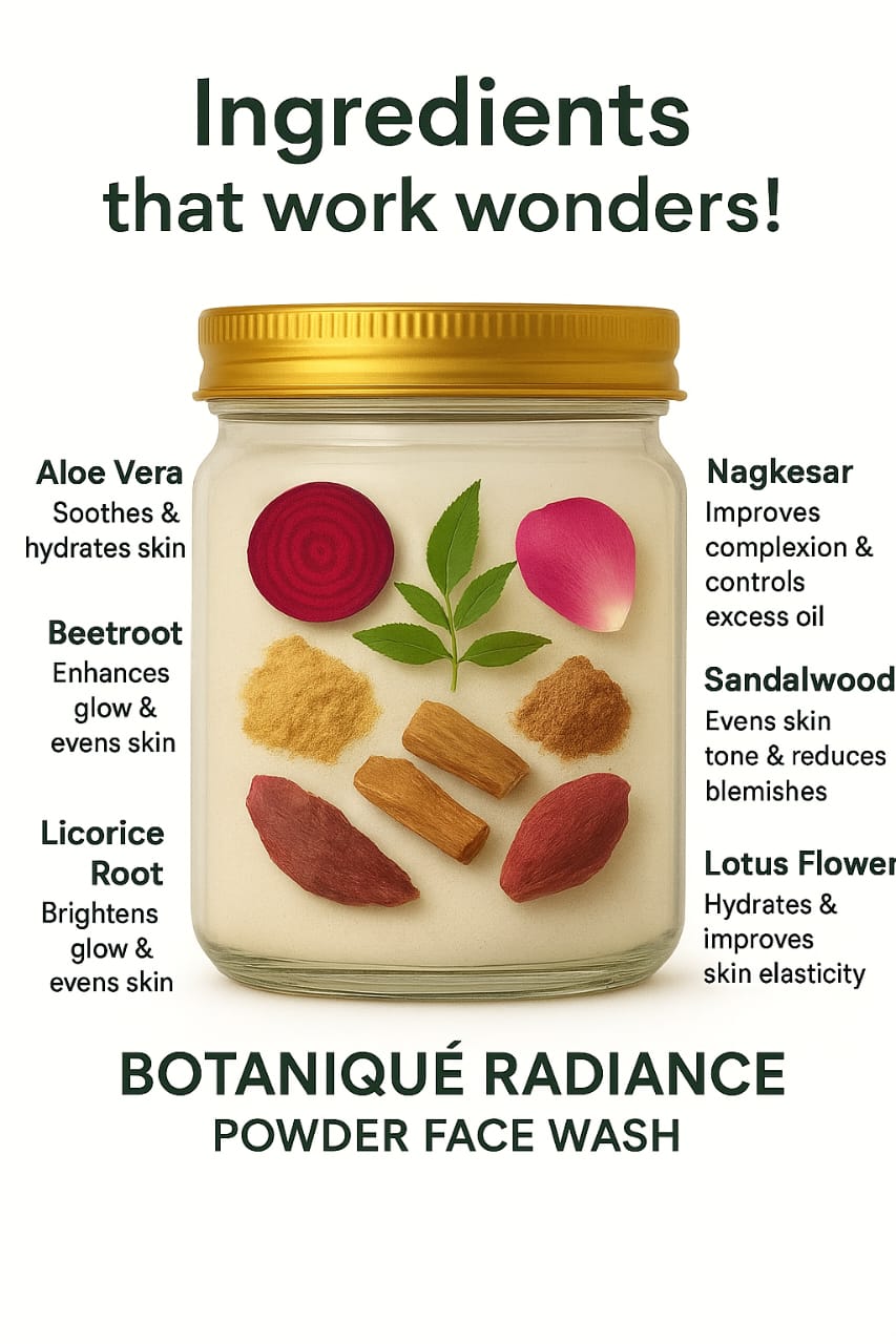 Botaniqué Radiance Powdered Face Wash | Beetroot & Aloe Vera | Herbal Glow