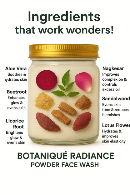 Botaniqué Radiance Powdered Face Wash | Beetroot & Aloe Vera | Herbal Glow