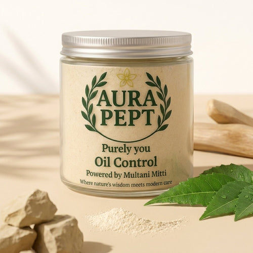 Aura Pept Ayurvedic Oil Control Powder Face Wash | For Oily Skin herbal face wash | natural skincare | Aura pept