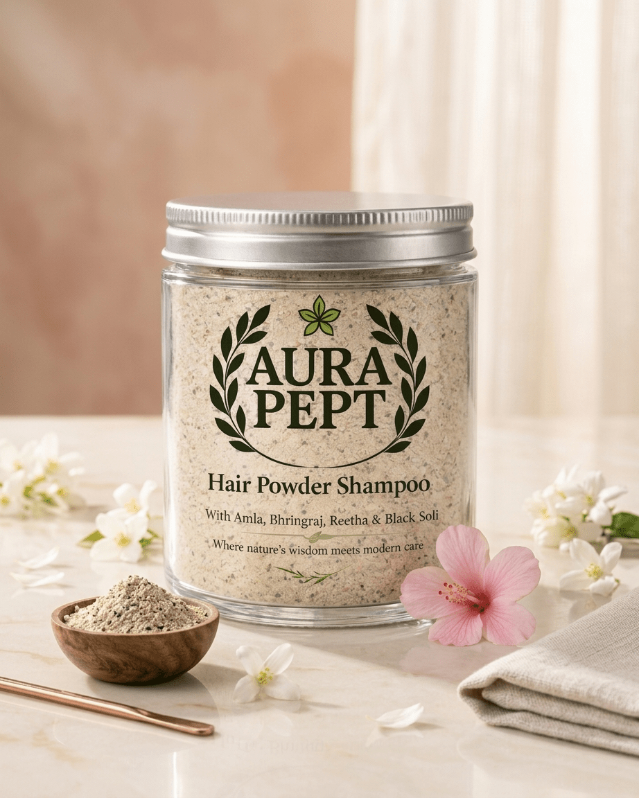 Aura Pept Herbal Hair Cleansing Powder Shampoo with - Aura Pept
