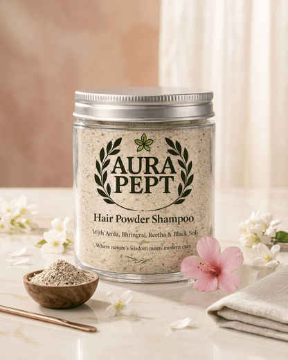 Aura Pept Herbal Hair Cleansing Powder Shampoo with - Aura Pept