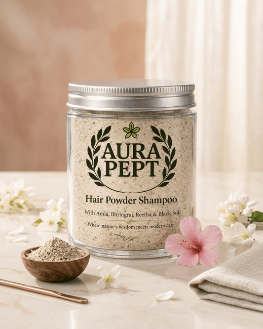 Aura Pept Herbal Hair Cleansing Powder Shampoo with - Aura Pept