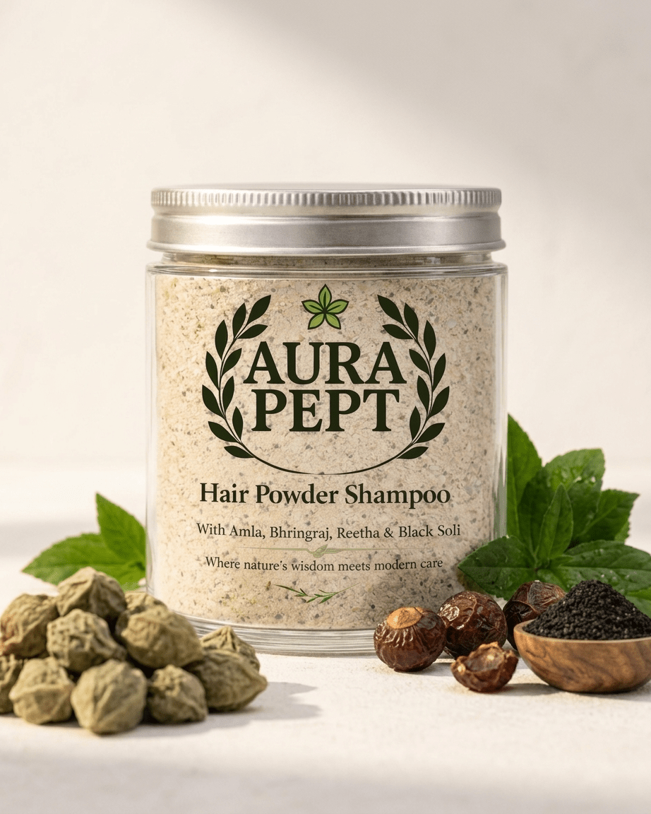 Aura Pept Herbal Hair Cleansing Powder Shampoo with - Aura Pept