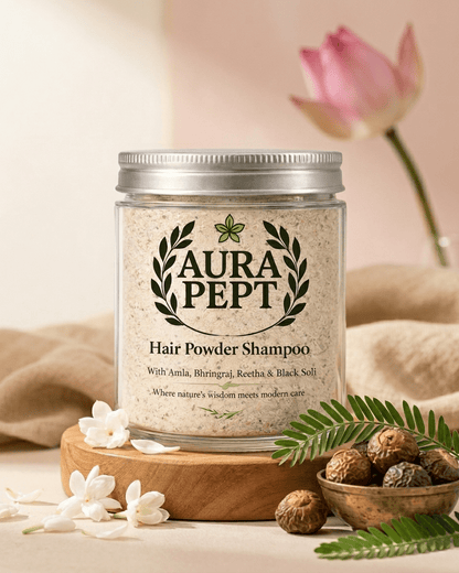 Aura Pept Herbal Hair Cleansing Powder Shampoo with - Aura Pept