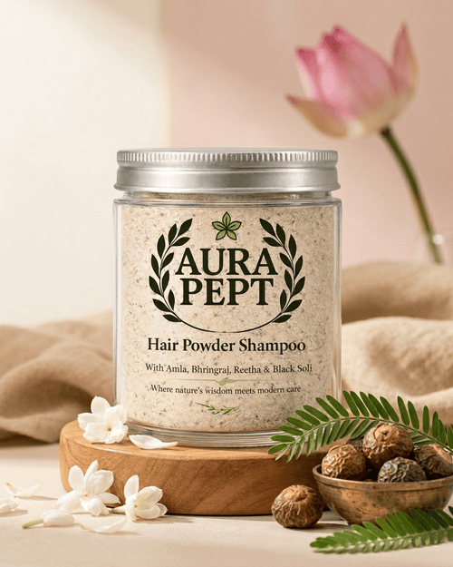 Aura Pept Herbal Hair Cleansing Powder Shampoo with - Aura Pept