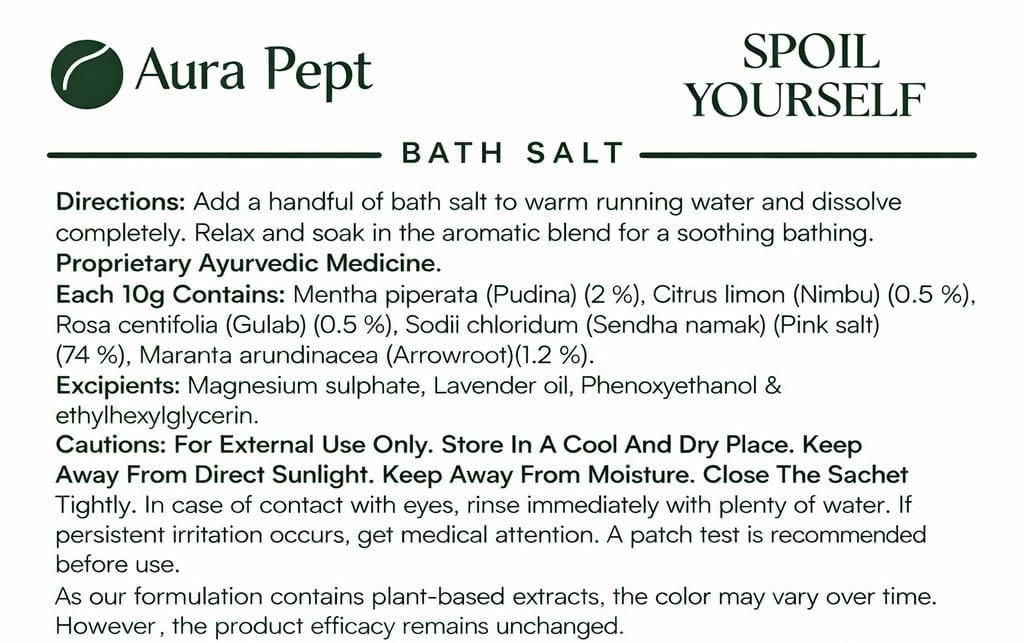 Aura Pept Lavender Epsom Salt - Pure Bath Salt for Stress Relief, Muscle Relaxation & Aromatherapy - Aura Pept