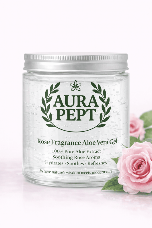 Aura Pept Pure Aloe Vera Gel - Natural Skincare Solution | Hydrating Aloe Gel for Hair & Skin - Aura Pept