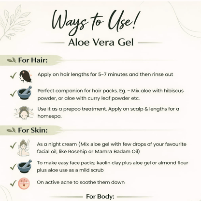 Aura Pept Pure Aloe Vera Gel - Natural Skincare Solution | Hydrating Aloe Gel for Hair & Skin - Aura Pept