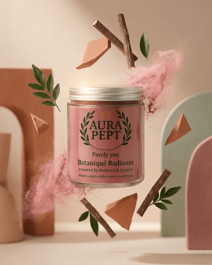 Botaniqué Radiance Beetroot Manjistha & Nagkesar Powder Face Wash | Herbal Glow - Aura Pept