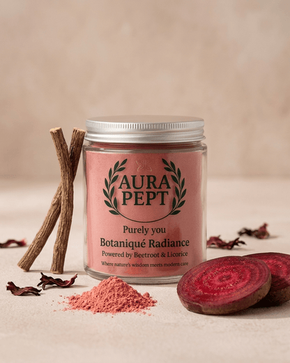 Botaniqué Radiance Beetroot Manjistha & Nagkesar Powder Face Wash | Herbal Glow - Aura Pept
