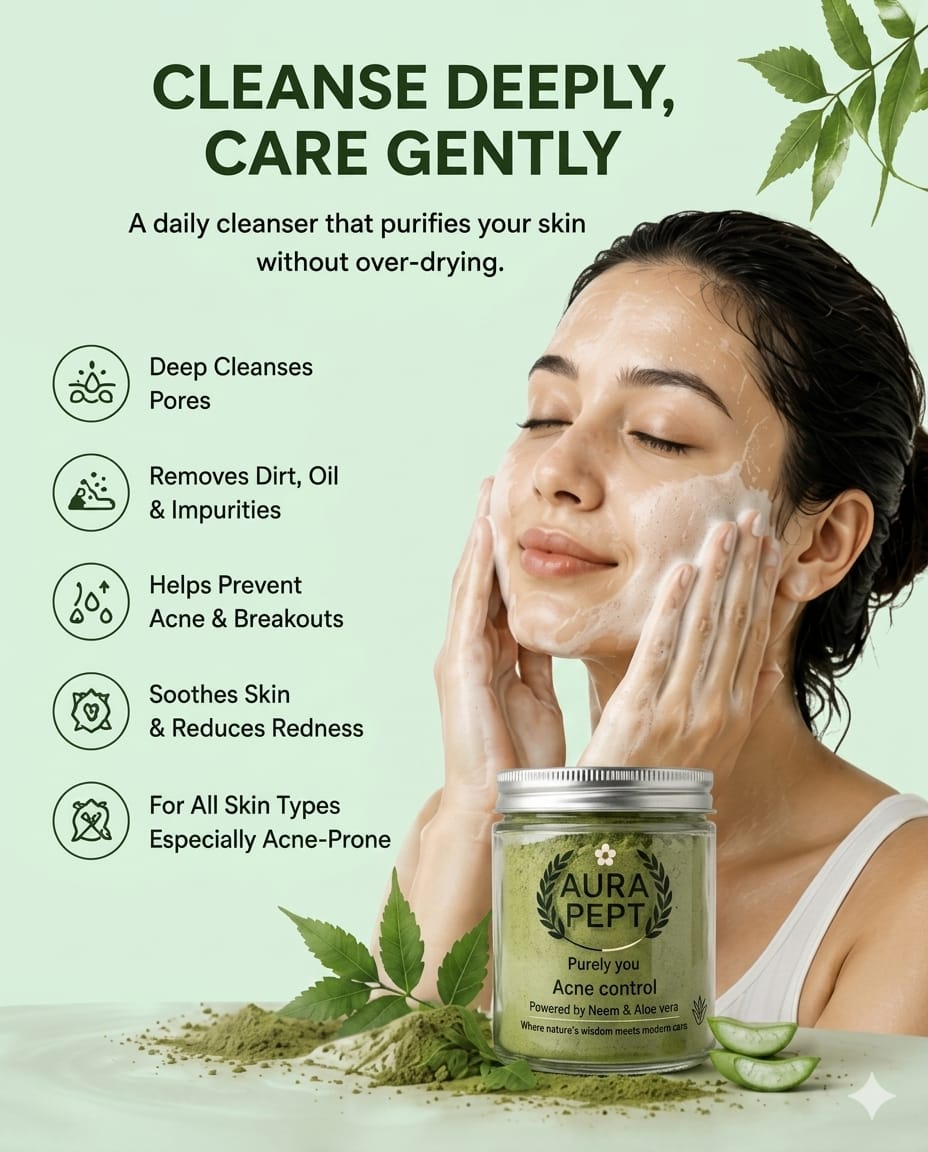 Top Face Wash for Acne Control in India - Aura Pept acne control - Aura Pept